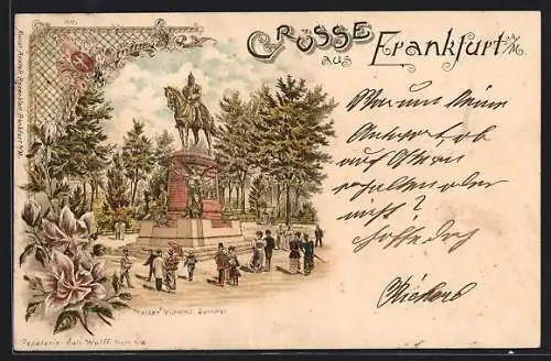 Lithographie Frankfurt a. M., Kaiser Wilhelm I.-Denkmal