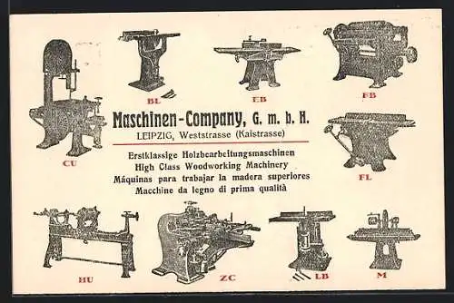 AK Leipzig, Maschinen-Company G. m. b. H., Weststrasse, Kaistrasse