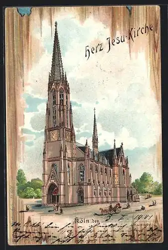 Lithographie Köln-Neustadt, Herz Jesu-Kirche