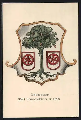 Künstler-AK Bad Freienwalde a. d. Oder, Stadtwappen