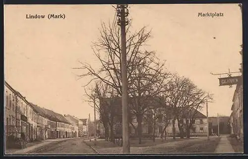 AK Lindow /Mark, Strassenpartie am Marktplatz