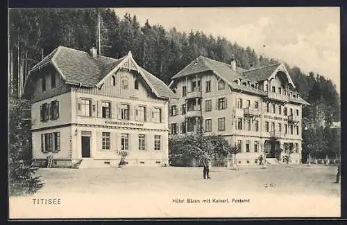 AK Titisee, Hotel Bären mit Kaiserl. Postamt