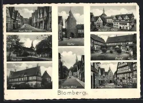 AK Blomberg / Lippe, Burg, Stadttor, Kurzer Steinweg