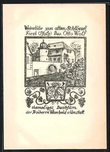 AK Forst /Pfalz, Restaurant Weinstube zum alten Schlössel