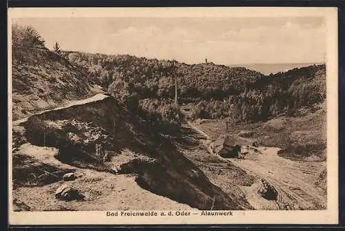 AK Bad Freienwalde, Blick auf den Steinbruch des Alaunwerkes