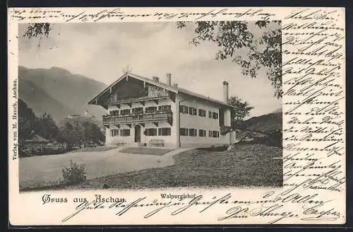 AK Aschau / Chiemgau, Blick auf das Gasthaus Walpurgishof