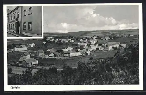 AK Olzheim, Gasthaus Peter Manderfeld und Totalansicht