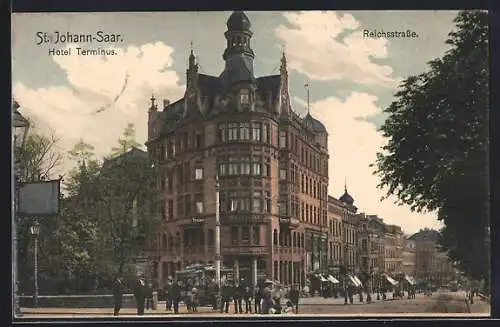 AK St. Johann /Saar, Hotel Terminus in der Reichsstrasse