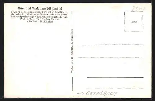 AK Gernsbach, Kur- und Waldhaus Müllenbild