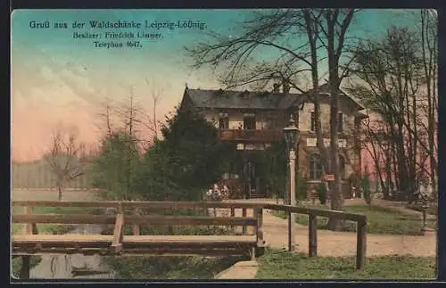 AK Leipzig-Lössnig, Gasthaus Waldschenke, Bes. Friedrich Limmer