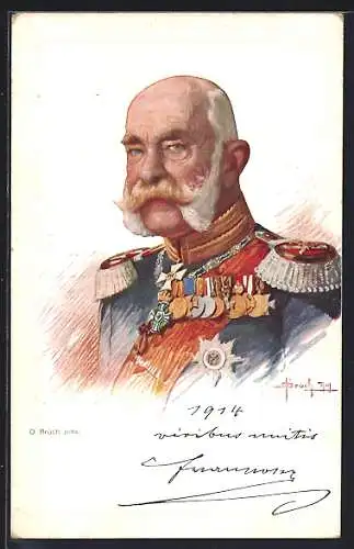 AK Kaiser Franz Josef I. von Österreich in Gardeuniform