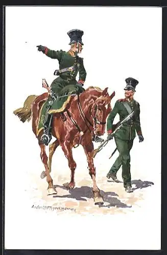 Künstler-AK Anton Hoffmann - München: K. B. Gendarmerie 1852