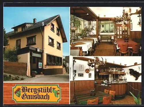 AK Gausbach bei Forbach, Gasthaus Bergstübl, Innenansichten