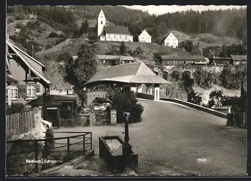 AK Gaggenau /Schwarzwald, Ortspartie mit Kirche