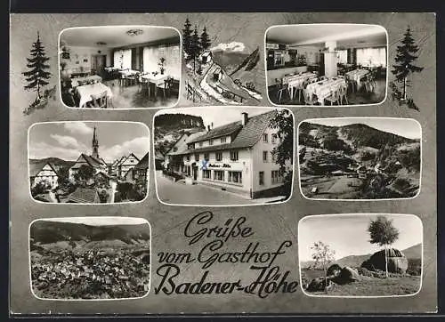 AK Bermersbach /Murgtal, Gasthof Badener-Höhe, Innenansichten