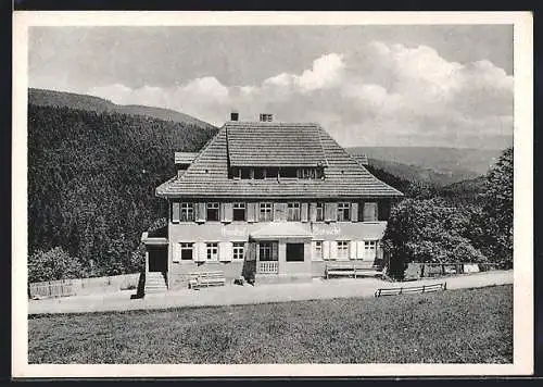 AK Hundsbach / Schwarzwald, Gasthaus Zur schönen Aussicht von Witwe Th. Bauknecht