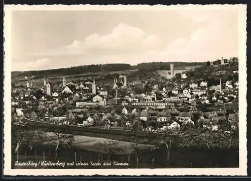 AK Ravensburg /Württemberg, Teilansicht mit seinen Toren und Türmen