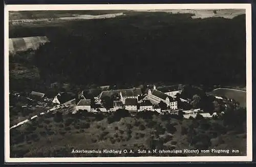 AK Kirchberg über Sulz, Ackerbauschule ehemaliges Kloster, Fliegeraufnahme