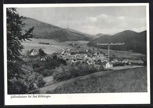 AK Gellershausen bei Bad Wildungen, Teilansicht mit Fremdenheim Haus Waldeck