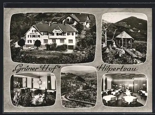 AK Hilpertsau im Murgtal /Schwarzwald, Hotel-Restaurant Grüner Hof, Innenansichten