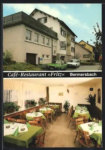 AK Forbach-Bermersbach, Cafe-Restaurant Fritz, Innenansicht