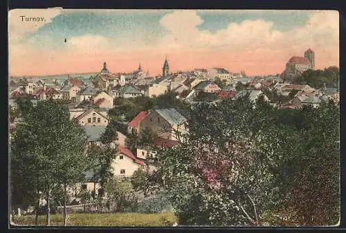 AK Turnov, Teilansicht mit Kirche