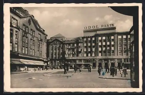 AK Moravska Ostrava /Mährisch Ostrau, Palace Hotel, Reklame Odol Zahnpasta