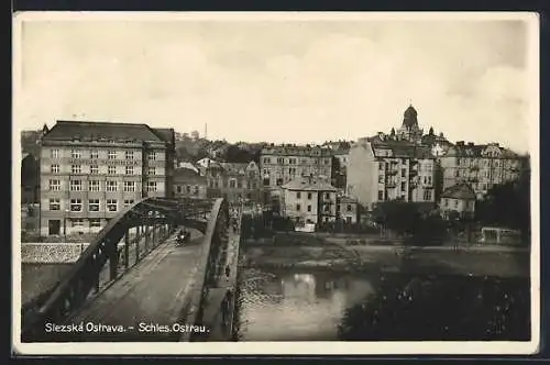 AK Slezska Ostrava, Blick über die Brücke in die Stadt