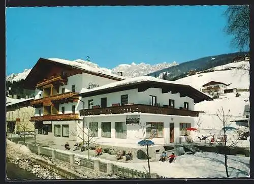 AK Mühlbach am Hochkönig, Gasthof Alpenrose im Winter