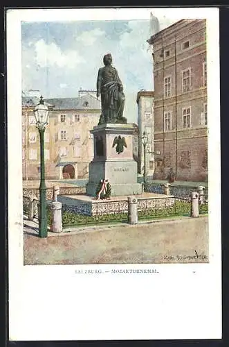 Künstler-AK Salzburg, Mozartdenkmal