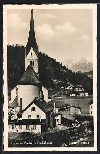 AK Hüttau im Pongau, Kirche im Ortsbild