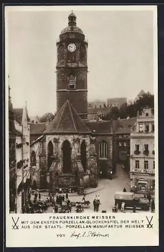 AK Meissen, Frauenkirche mit Geschäft