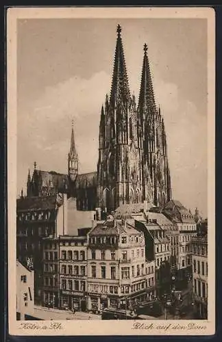 AK Köln a. Rh., Dom mit Geschäften