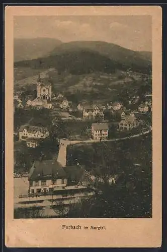 AK Forbach im Murgtal, Teilansicht mit Kirche