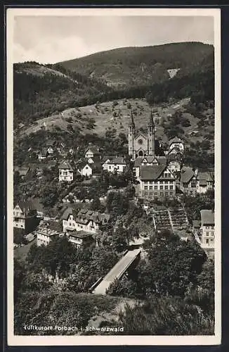 AK Forbach i. Schwarzwald, Teilansicht mit Kirche