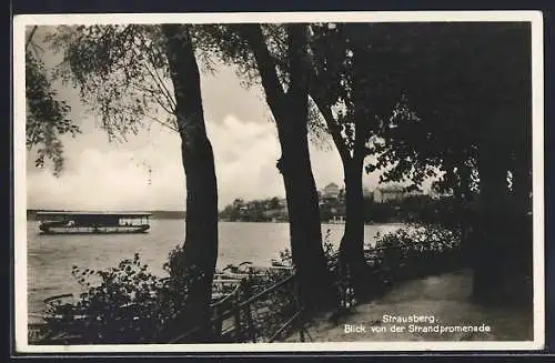 AK Strausberg, Blick von der Strandpromenade auf den Ort