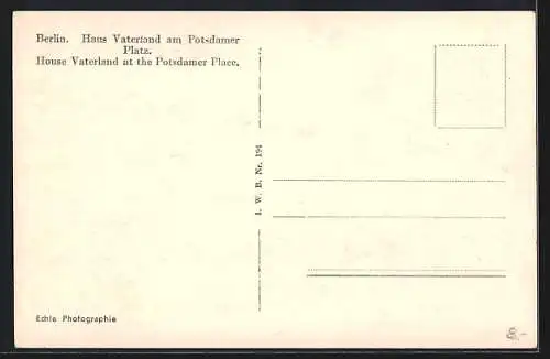 AK Berlin, Haus Vaterland am Potsdamer Platz, Strassenbahn