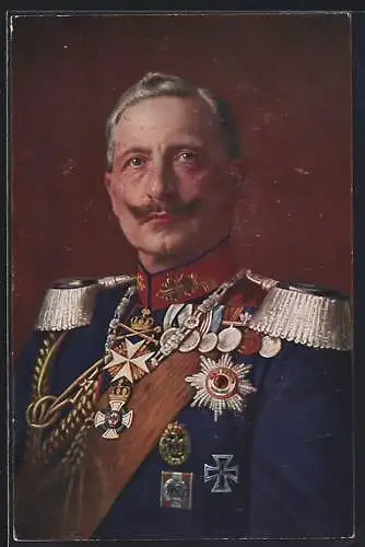 AK Kaiser Wilhelm II. in Prachtuniform mit Orden