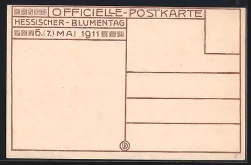 Künstler-AK Darmstadt, Hessischer Blumentag 1911, Engelchen mit Blumenschale