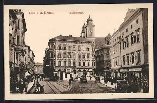 AK Linz a. D., Strasse am Taubenmarkt