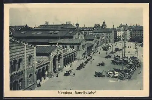 AK München, Blick auf den Hauptbahnhof