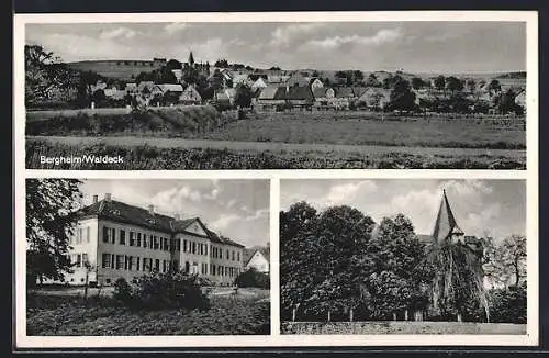 AK Bergheim / Waldeck, verschiedene Ortsansichten, Kirche