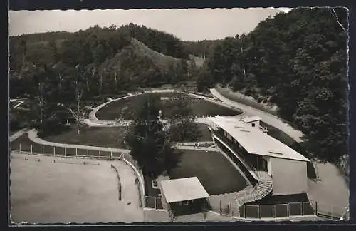 AK Gaggenau, Waldseebad aus der Vogelschau