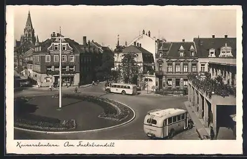 AK Kaiserslautern, Am Fackelrondell mit Restaurant Haus Hexenbäcker