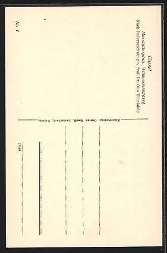 Künstler-AK Otto Ubbelohde: Cassel, Marställerplatz, Wildemannsgasse