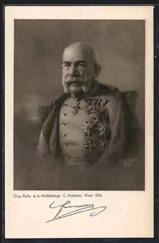 AK Rotes Kreuz Nr. 541: Portrait des Kaiser Franz Josef I. von Österreich in Uniform, Kriegsfürsorge