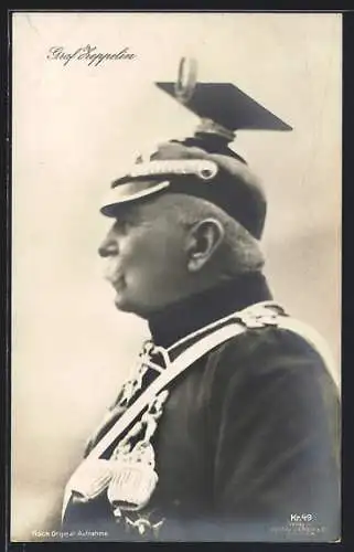 AK Portrait General Graf Zeppelin in Ulanenuniform