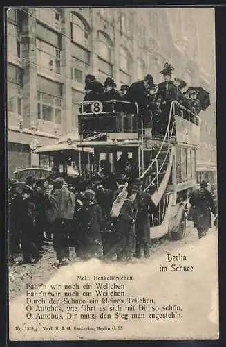 AK Berlin, Autobus kämpft sich durch den tiefen Schnee