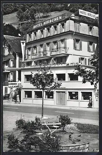 AK Flüelen am Vierwaldstättersee, Das Hotel Hirschen, Inh. Fam. Nideröst