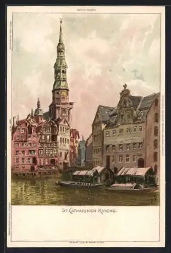 Künstler-AK Carl Biese: Hamburg, St. Catharinen-Kirche